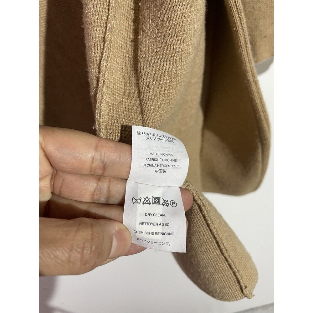 J Crew Sweater Blazer S Tan Merino Cotton Schoolboy Cardigan Preppy Academia - Picture 5 of 8